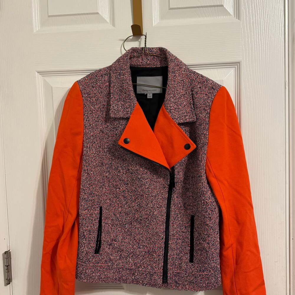 Classiques Entier Moto Tweed Collar Rust Orange Blazer